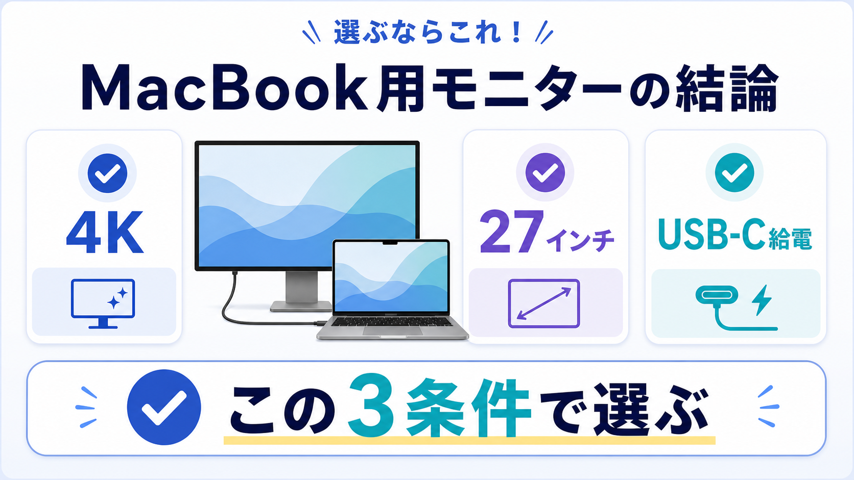 MacBook用外部ディスプレイのおすすめ条件まとめ
