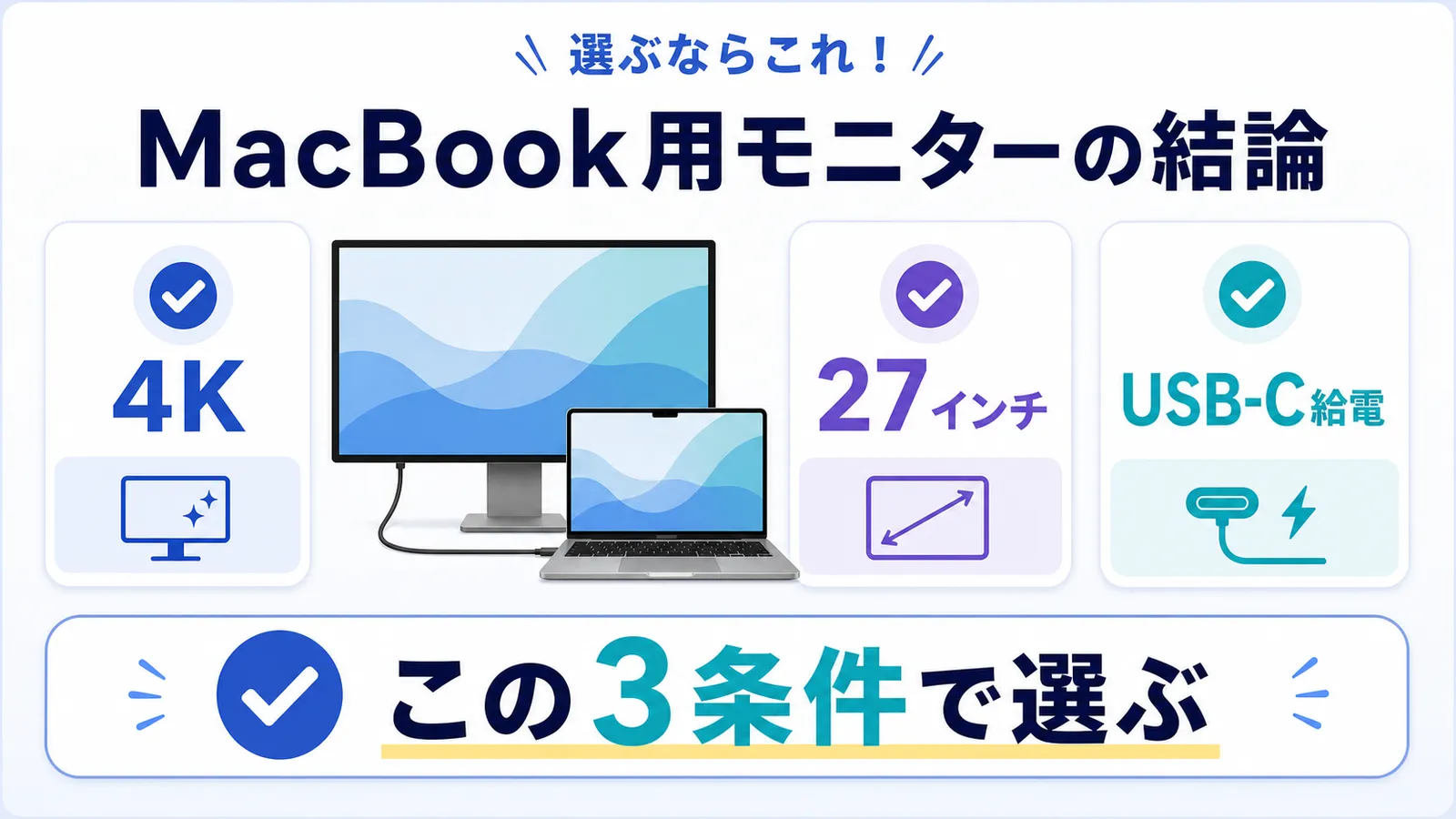 MacBook用外部ディスプレイのおすすめ条件まとめ