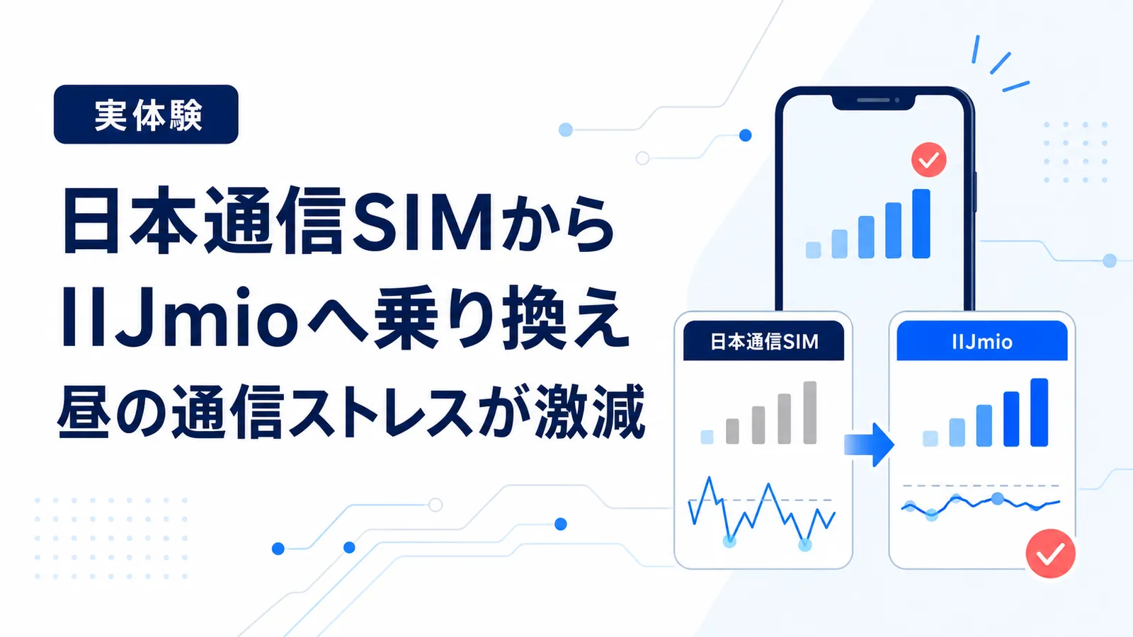 日本通信SIMがお昼休みに「つながらない」のでIIJmioへ乗り換え。お昼休みの速度や家族シェアで比較レビュー