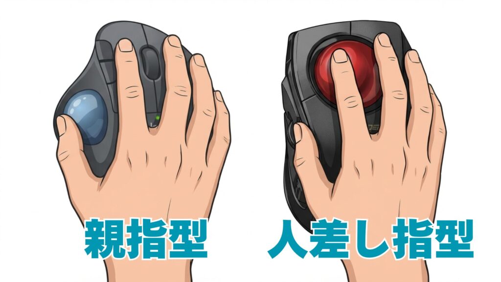 トラックボールマウス比較 人差し指型DEFT PRO vs 親指型ERGO M575S(図2)