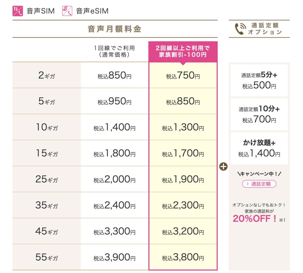 IIJmioの料金プランはわかりにくい?家族で最安になる組み合わせを解説(図1)